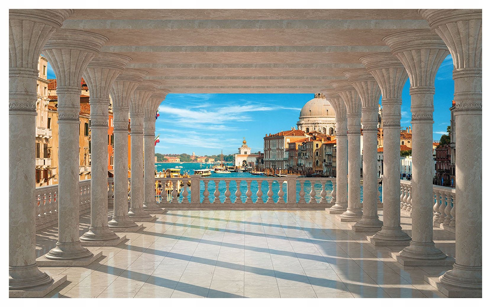 Fototapeta Benátky Balkon Kanál Gondole Slunce Architektura 250x175 lepidlo