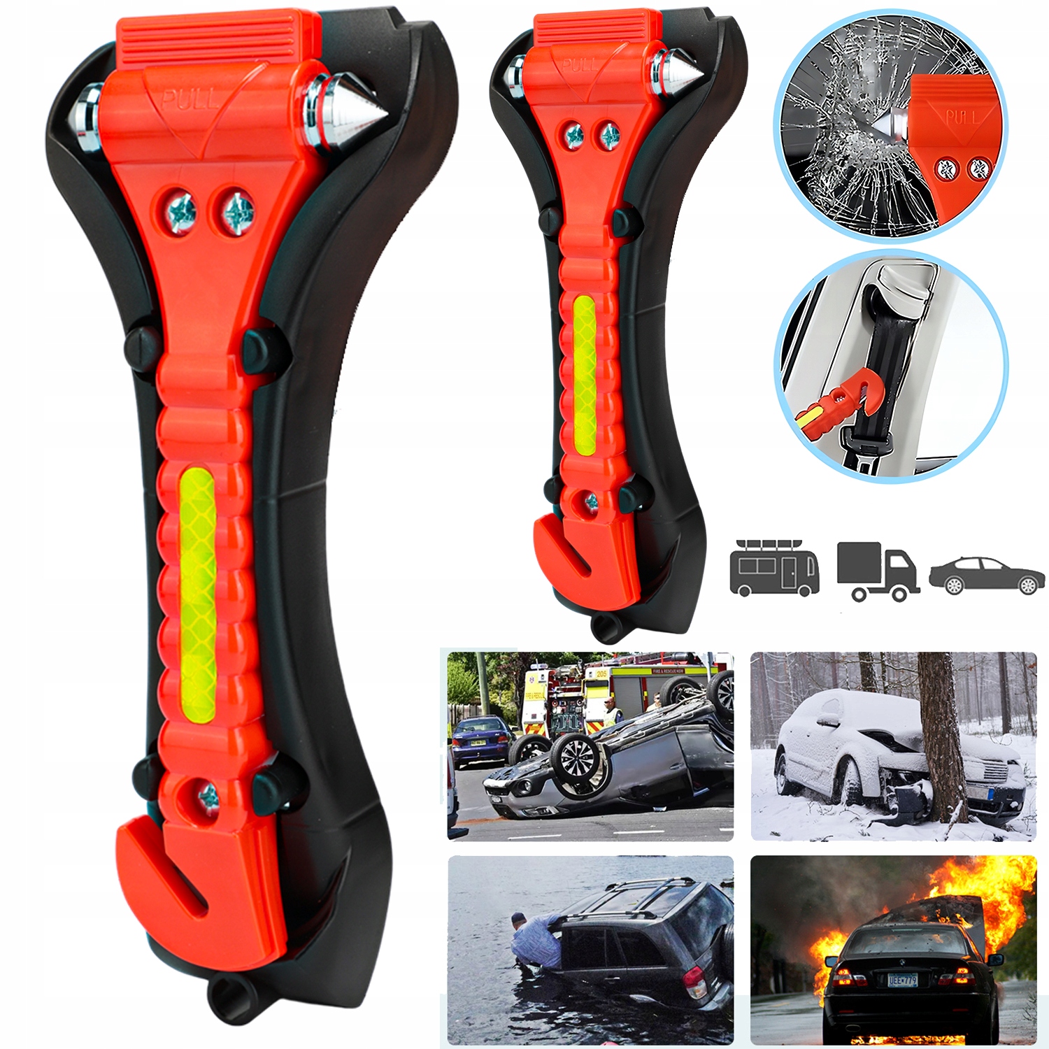 MŁOTEK AWARYJNY DO SAMOCHODU, MŁOTKA AWARYJNEGO, MŁOTEK BEZPIECZEŃSTWA X2