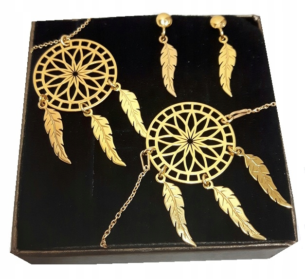 

Złoty Komplet Łapacz Snów srebro 925 6 cm