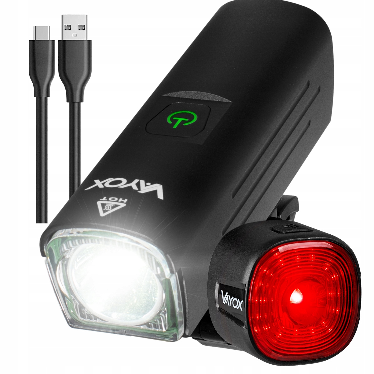Sada Předního Zadního Světla Na Kolo Pro Led Kolo Usb-c Vayox