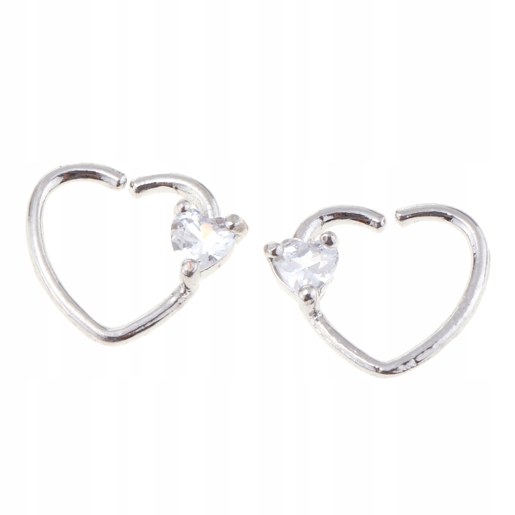 2 . Kolczyk w Cyrkon Hoop Heart Crysrtal