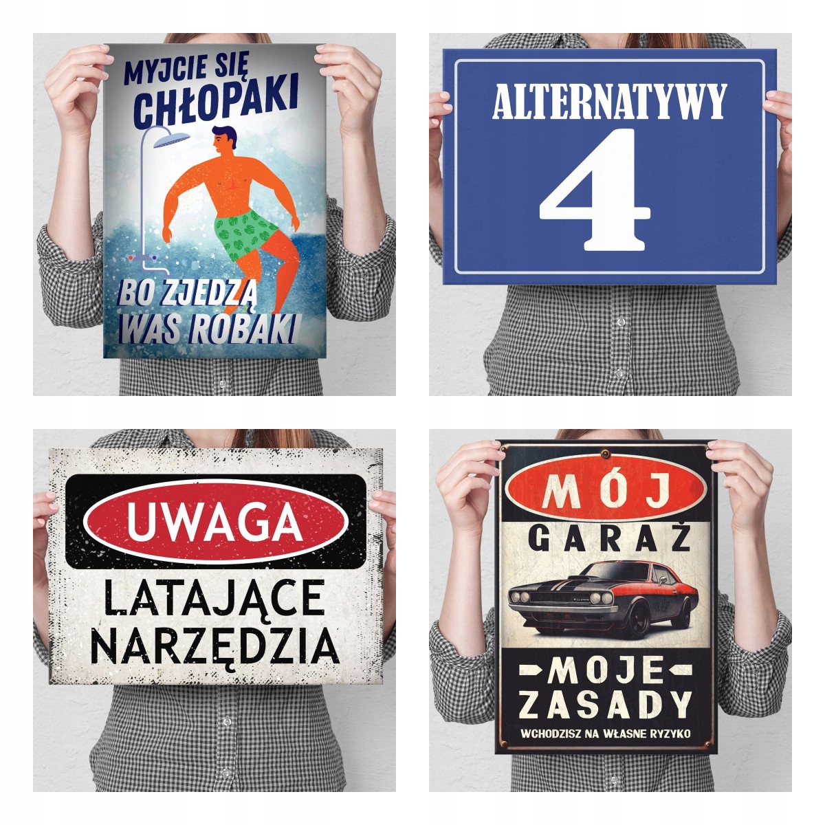 OZDOBA ŚCIENNA PLAKAT METAL BLACHA GARAŻ Fiat 126p Rodzaj metalowy