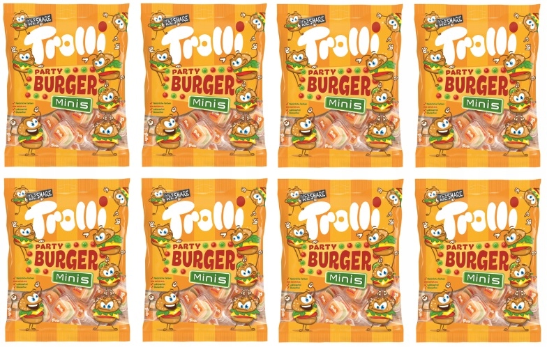 8x 170g Trolli Party Burger Minis Żelki owocowe Karton