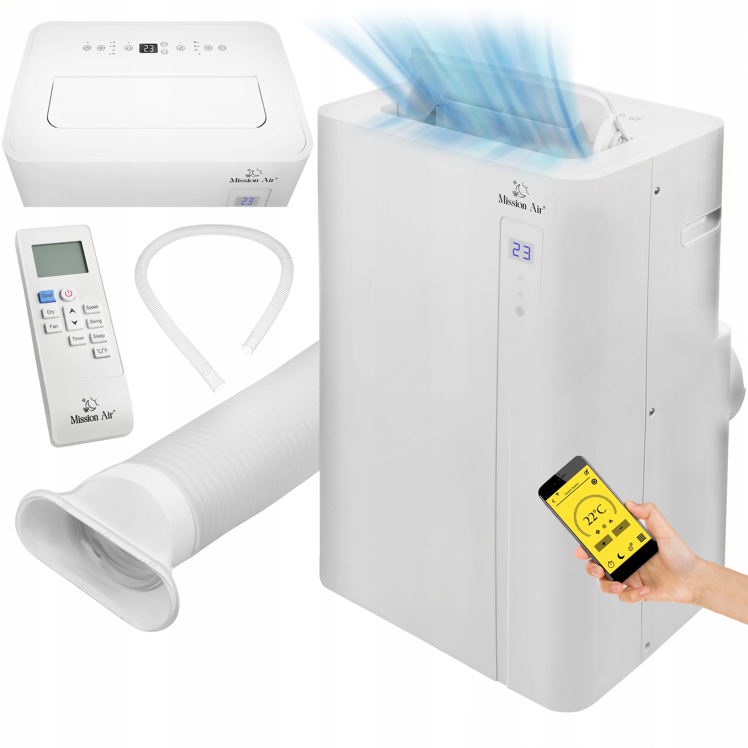 Prenosná Klimatizácia 3v1 Mission Air 3,5 kW odvlhčovač 30 l/24 h Swing WiFi