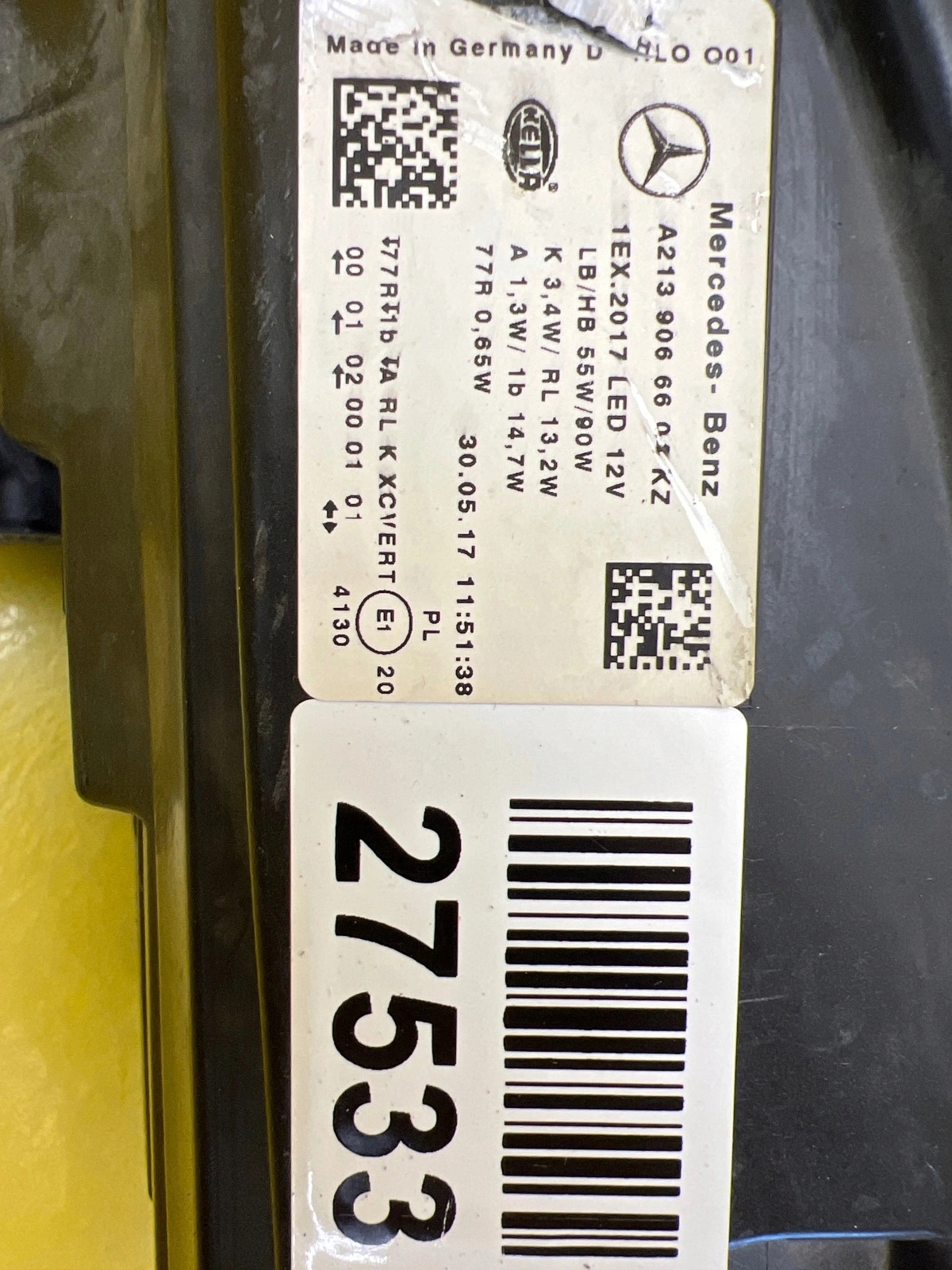 light right Mercedes E-class W213 Full Led Multibeam blue A2139066604