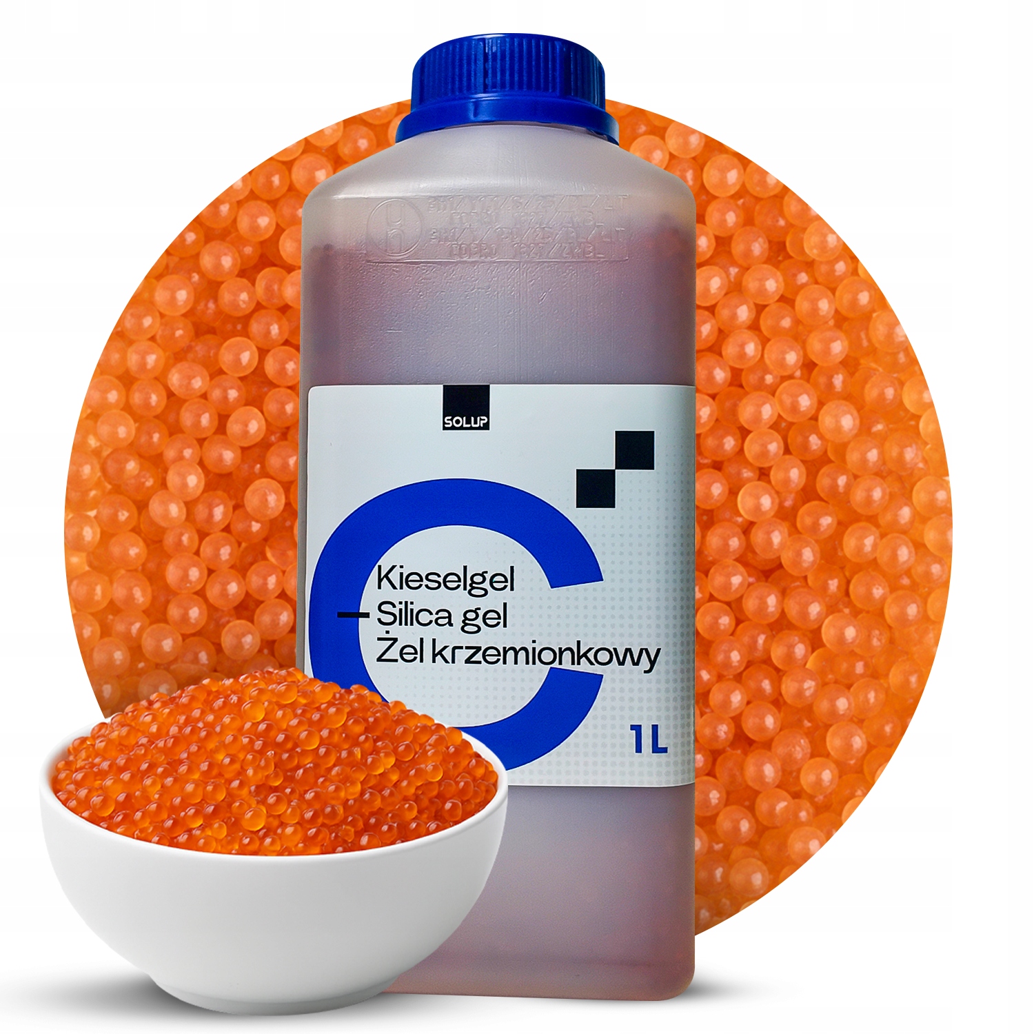 Pochłaniacz Wilgoci Żel Krzemionkowy Osuszacz Pomarańczowy Silica Gel 1L