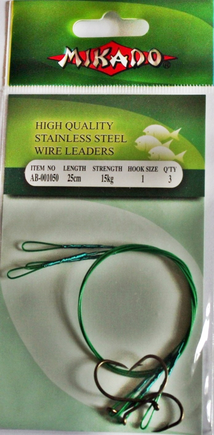 Mikado Przypon Haczyk 3szt Hak nr1 25cm 15kg.