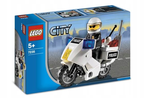 Lego City 7235 Motocykl policyjny Policja drogówka policjant Unikat
