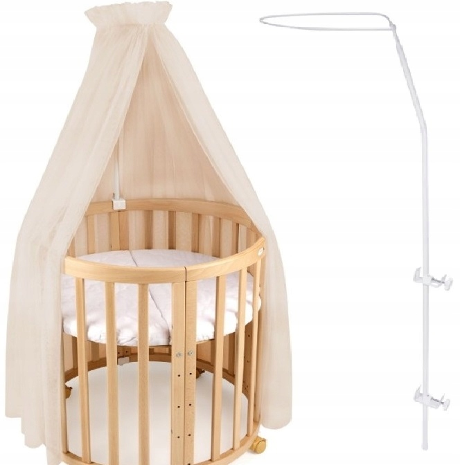 Waldin tiulowy baldachim do łóżeczka 7w1 & wspornik na baldachim, Beige