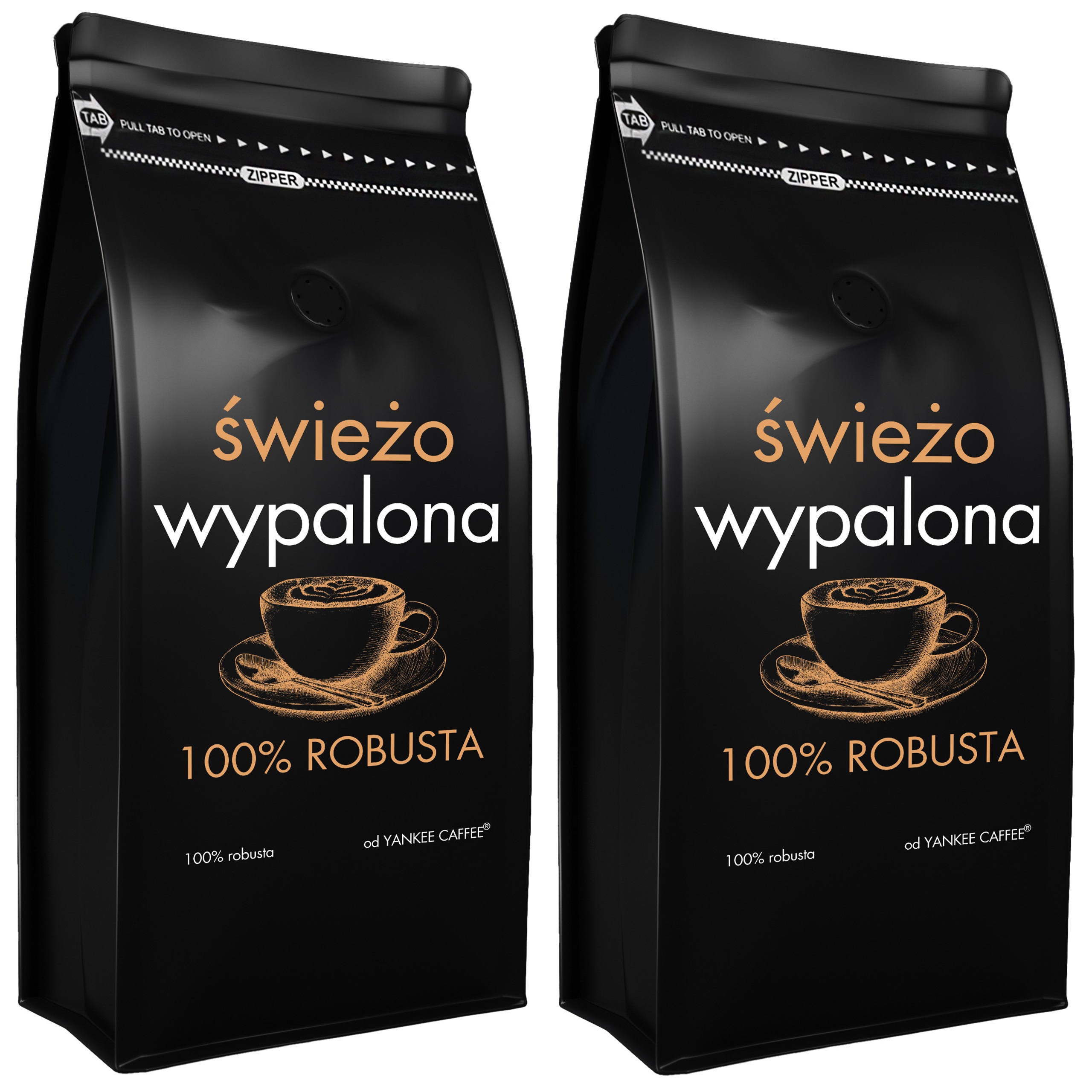 Levně Káva zrnková 2 kg Čerstvě Pražená 100% Robusta (2x1 kg)