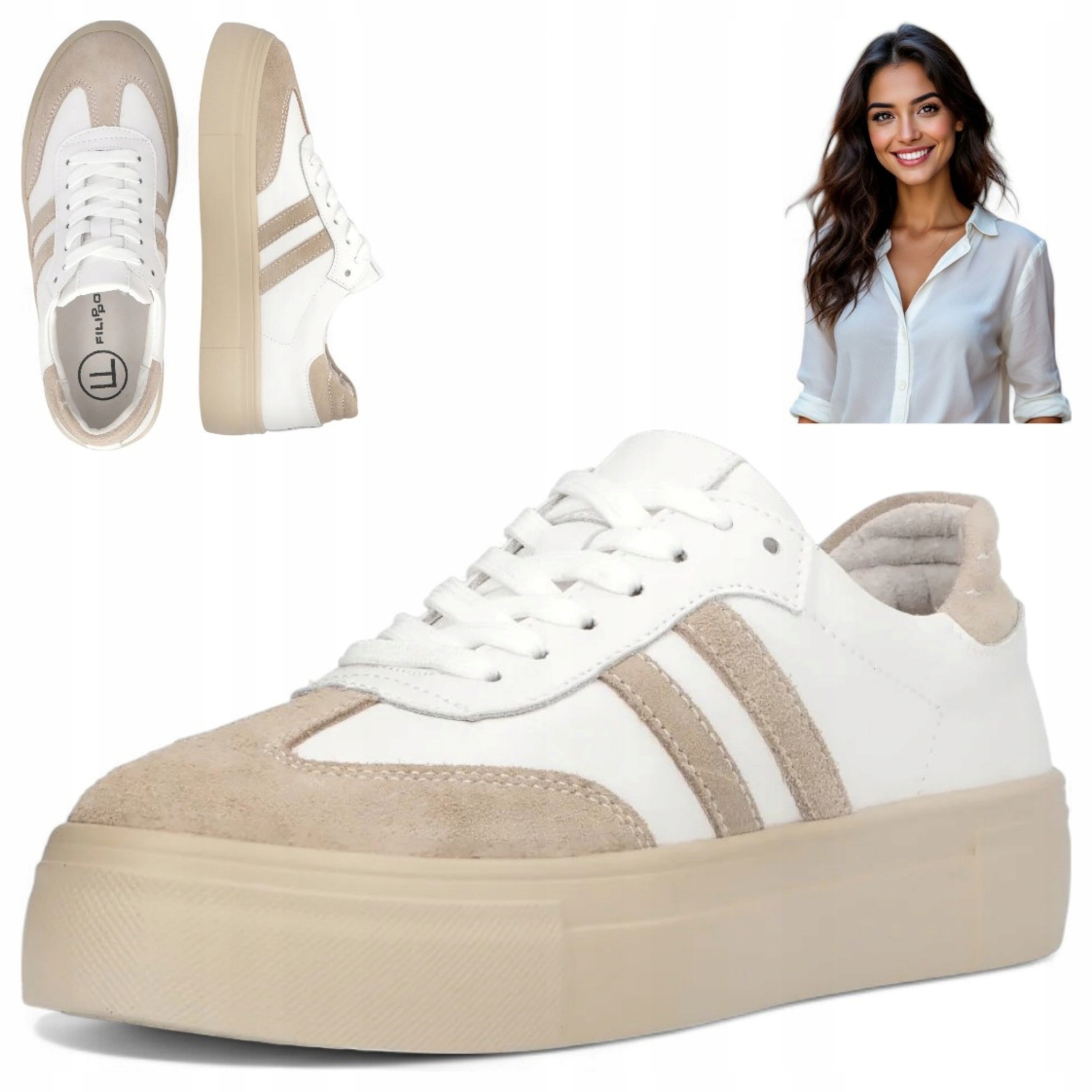 Dámské polobotky Z Přírodní Kůže Filippo 37 Jaro Léto Boty zavazovací módní