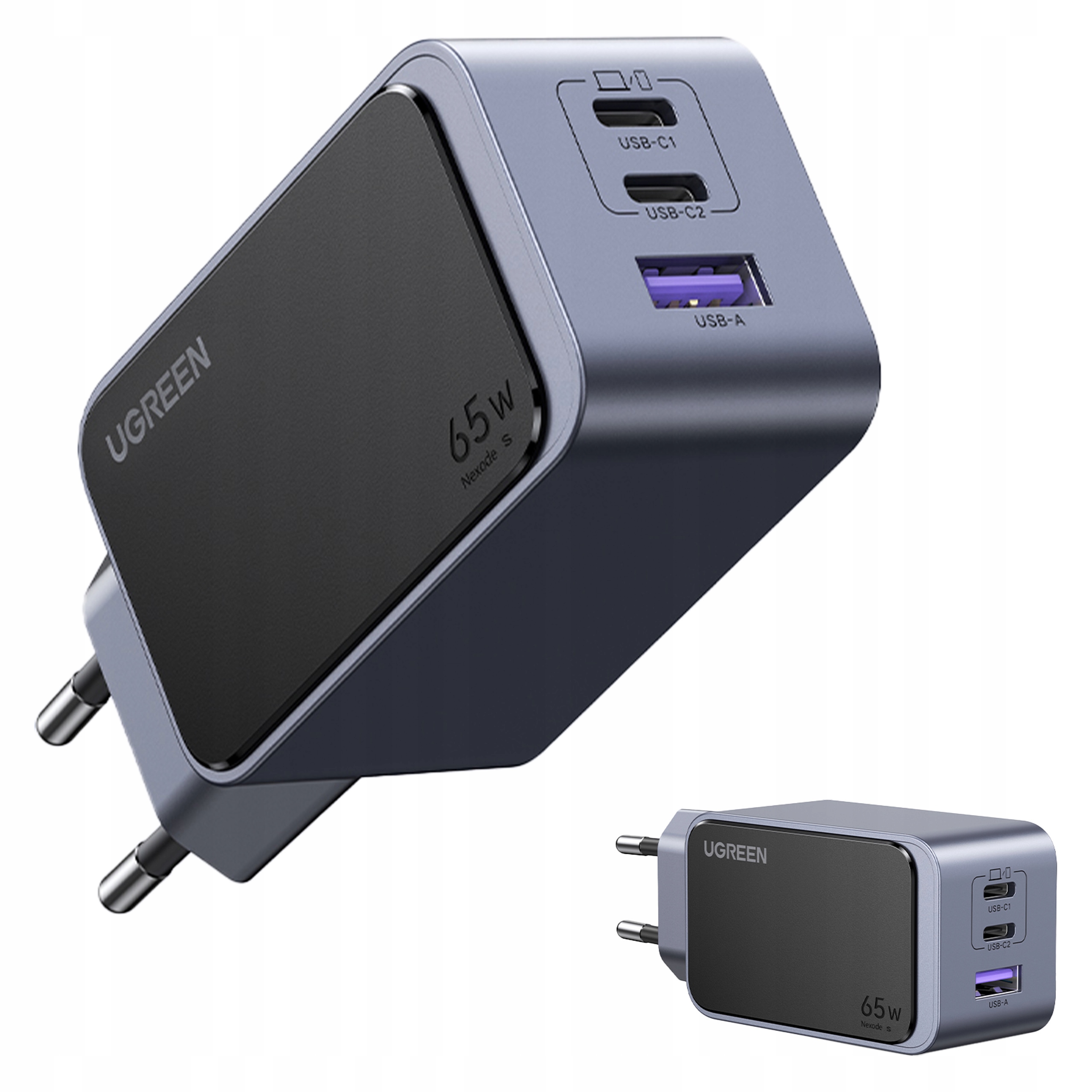 UGREEN 35042 Nexode Air 65W USB + 2x USB-C Szary