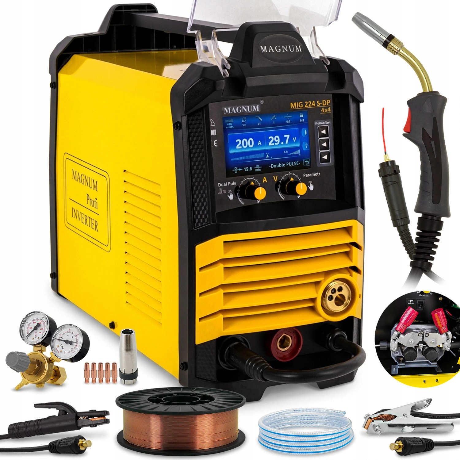 Spawarka Mig Mag Magnum 224 4x4 Alu Synergia Dual Puls 2T 4T migomat