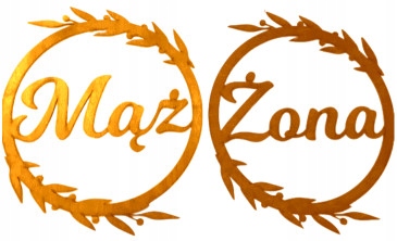 

Koło Mąż Żona Złote 60 cm na ścianke Wesele Ślub