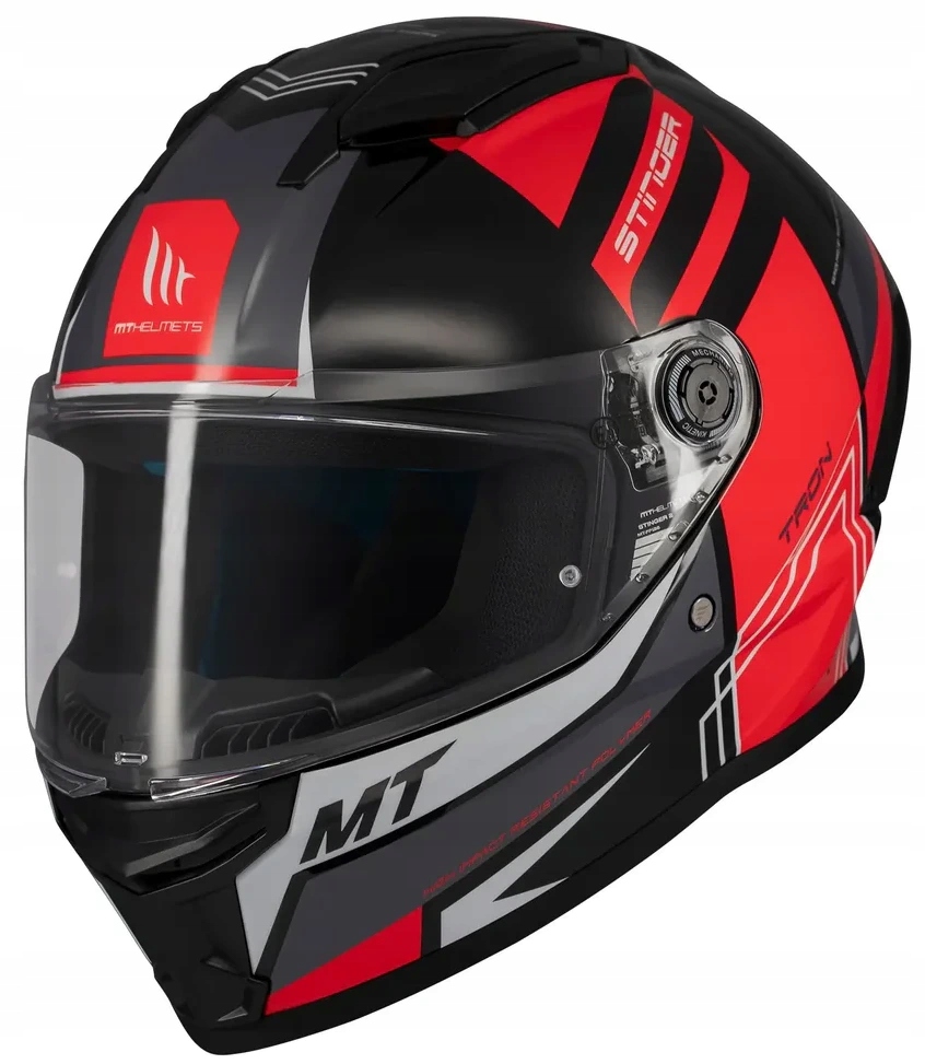 Mt Helmets Stinger 2 Trón B15 Čierna Červená Motocyklová Prilba Čierna Červená