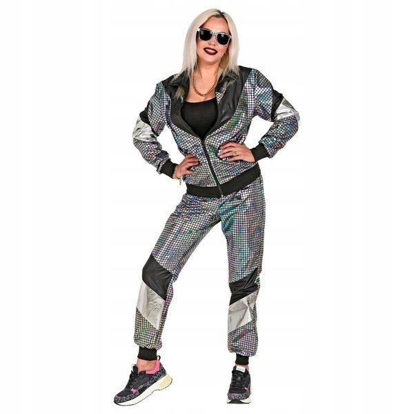 STRÓJ DRES WIELOKOLOROWY ODBLASKOWY DISCO xl Marka Widmann