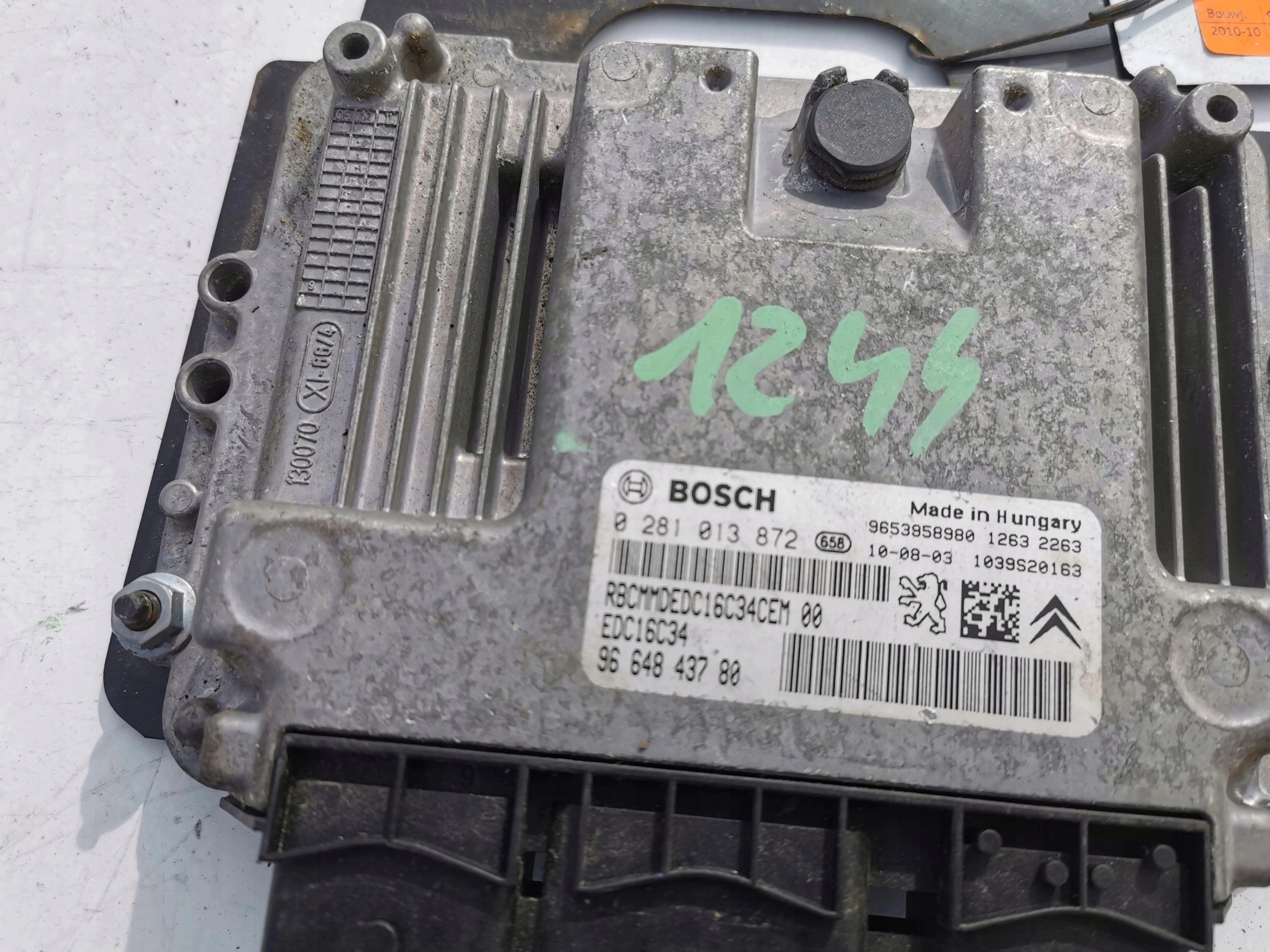 PEUGEOT PARTNER 1.6D 0281013872 9653958980 computer