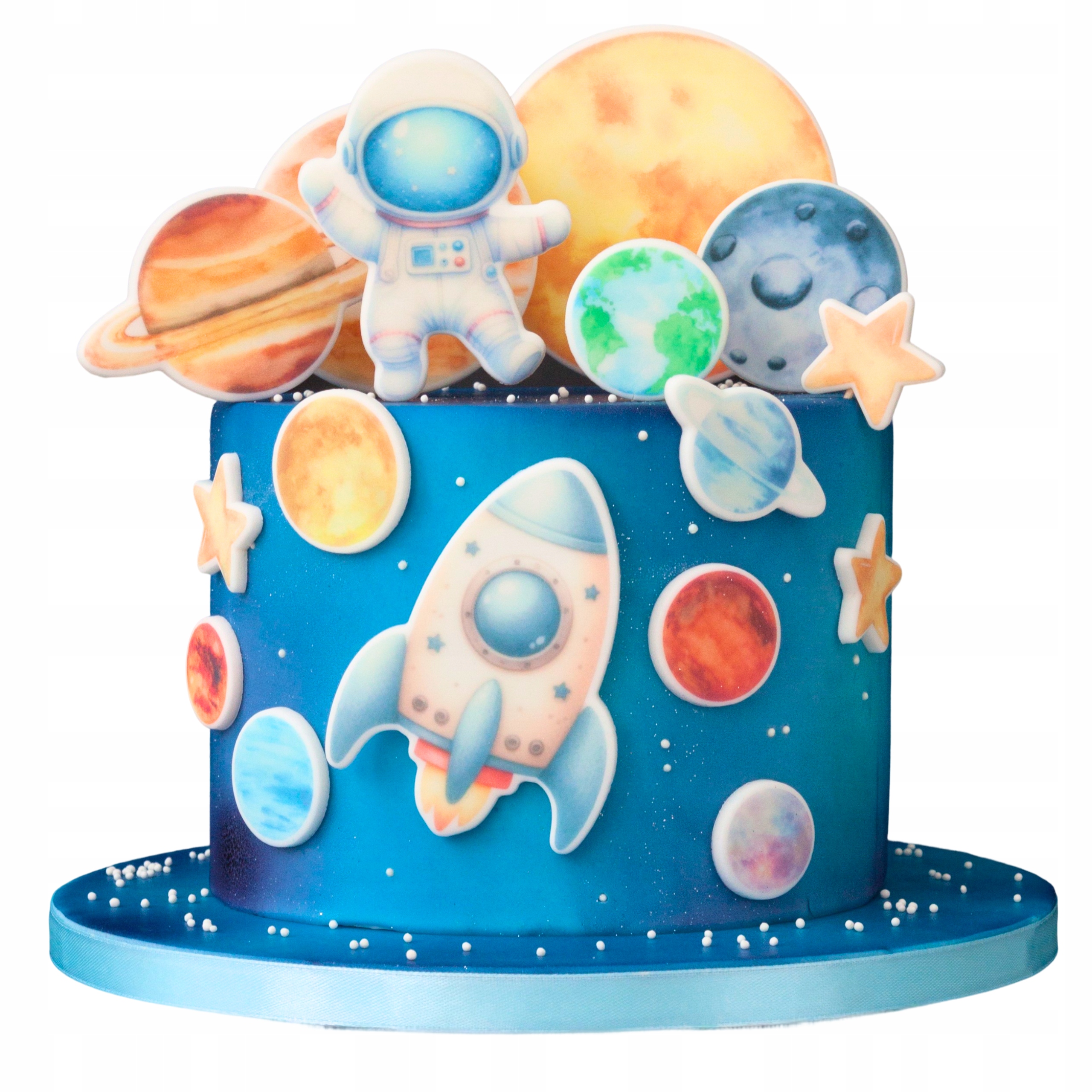 Levně Sada na zdobení dortu Kosmos 2D 16 el figurky na dort s cukrovými oplatkami