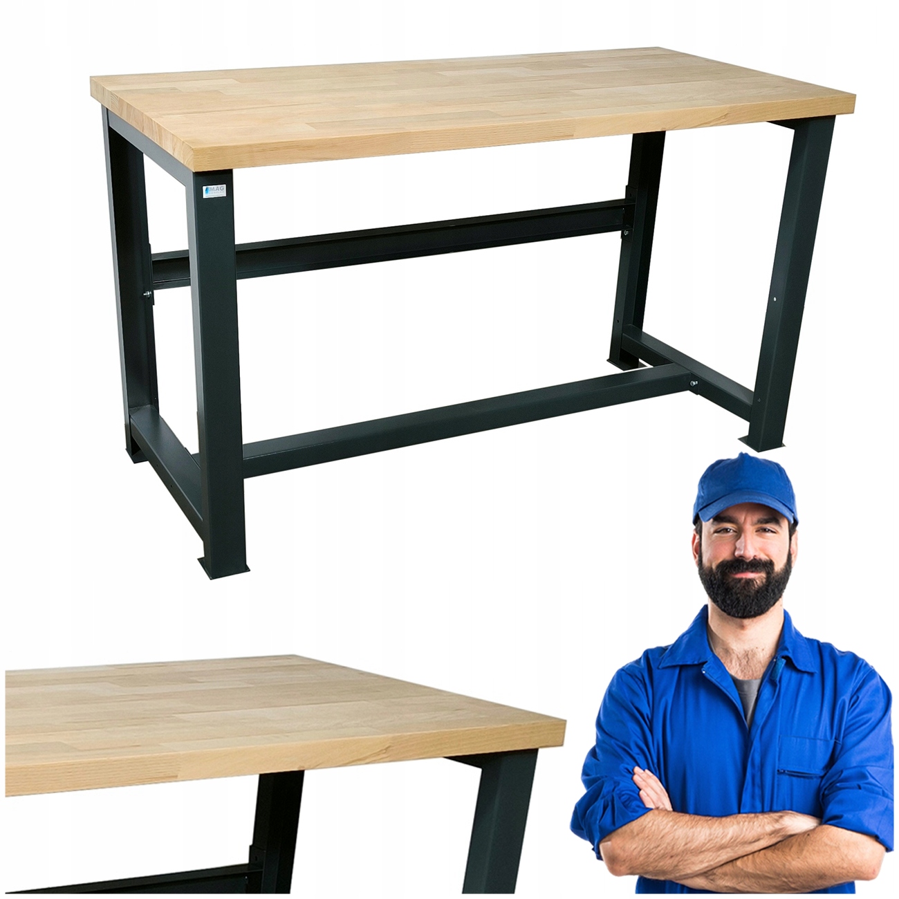 Kovový Průmyslový Pracovní Stůl Odolný 145X68X83 P-1400