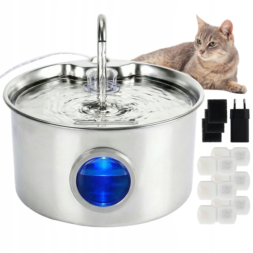 Fontanna Poidełko Poidło Miska Wodna Dla Psa Kota Automatyczna 6X Filtr
