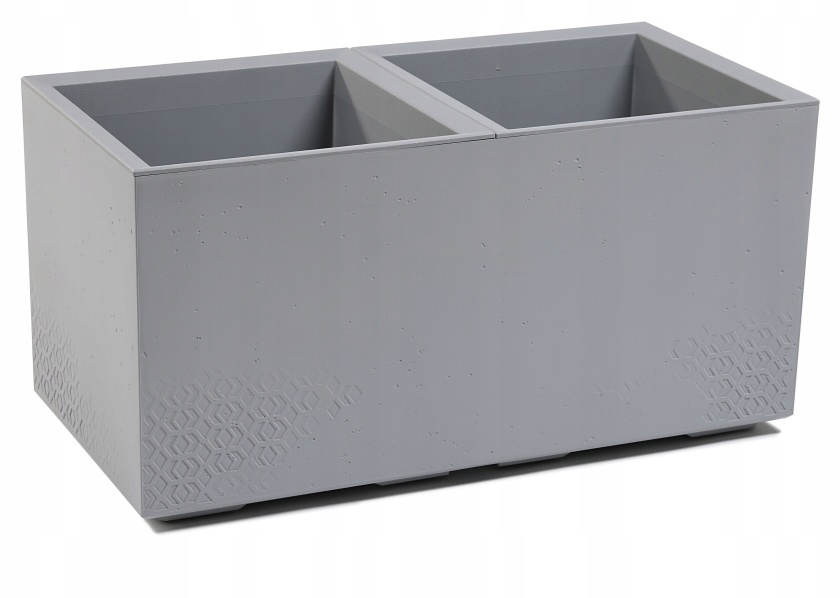 Kwietnik Karo Eco recycled 800 podwójny szary Lamela