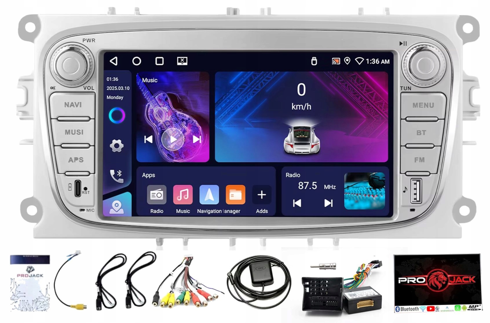 Rádio Navigácia Android Gps Ford Focus S-max Mondeo MK4 Wifi Carplay 4/64 Gb