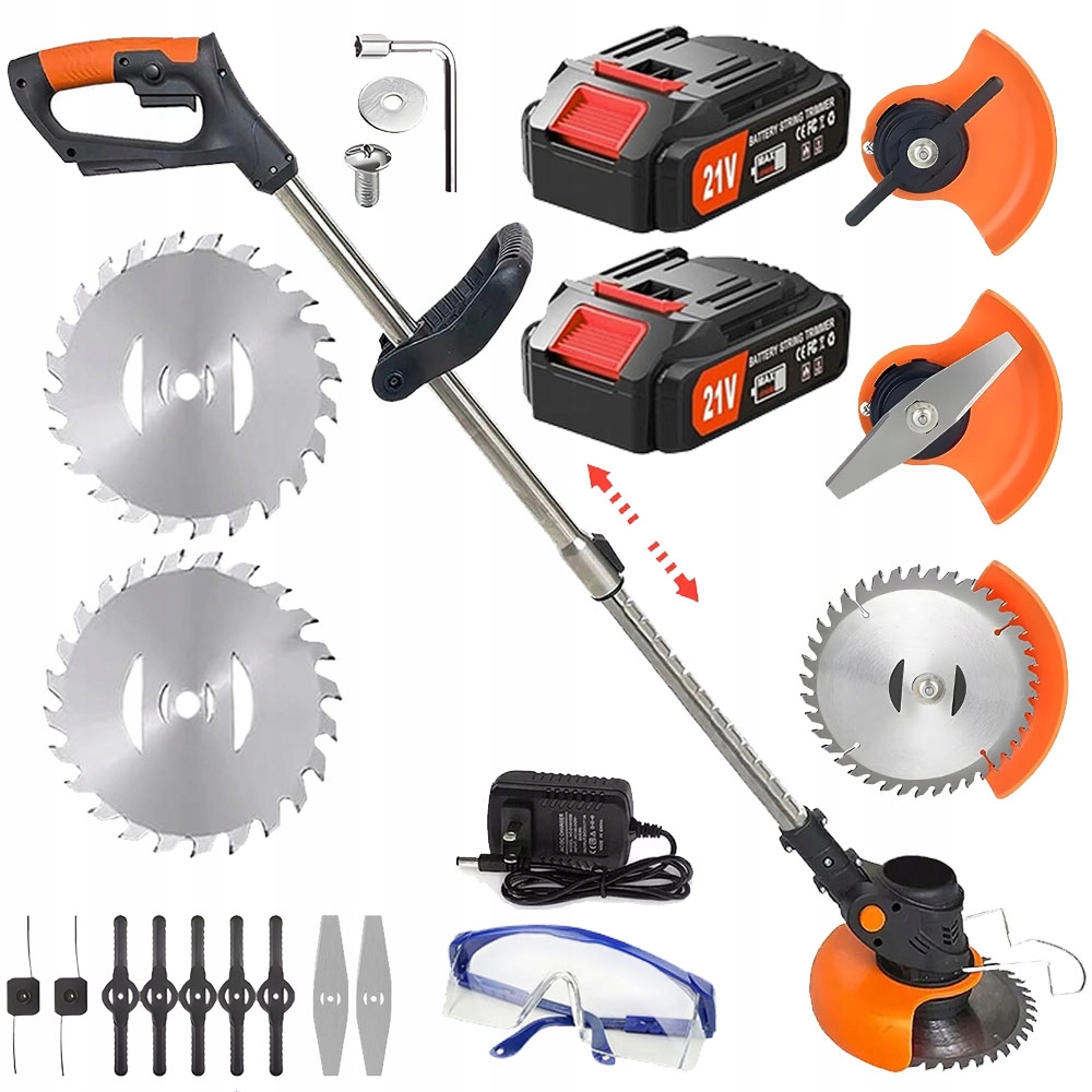 Aku Vyžínač Křovinořez Bezdrátová teleskopická sada 2 Aku