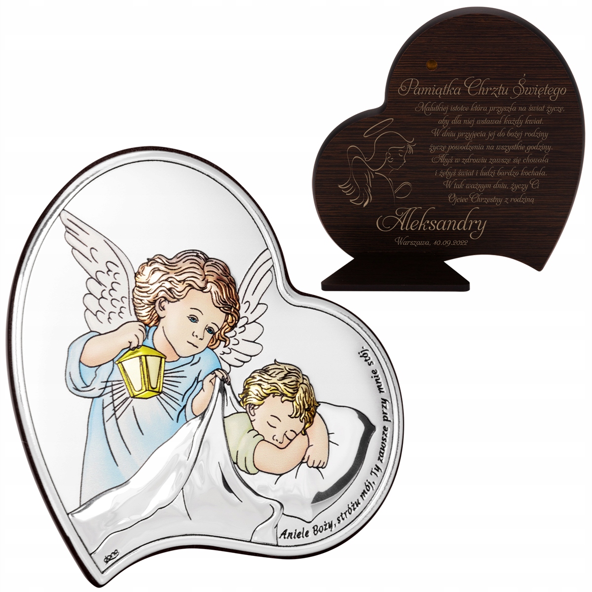 Obrázek Stříbrný dárek na křtiny Anděl Gravírování