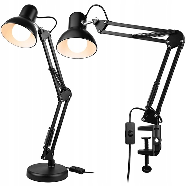 LAMPA WIELOFUNKCYJNE OŚWIETLENIE BIURKOWA NOCNA LAMPKA KREŚLARSKA SZKOLNA Długość/wysokość 74 cm
