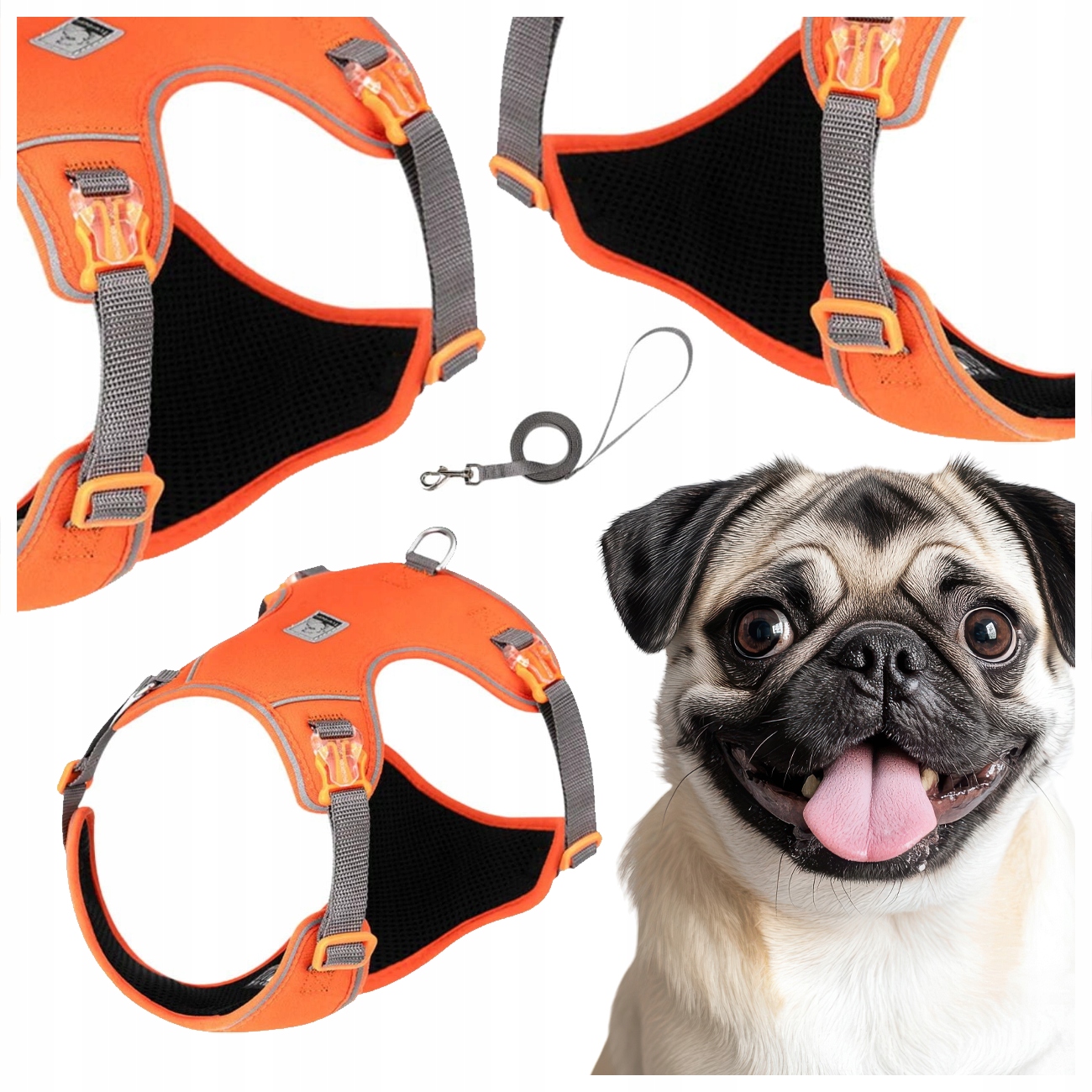 Levně Postroj Vodítko Ultralehké Prodyšné Truelove Lightness Oranžové Xs