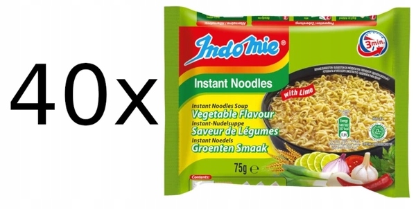 Levně Instantní těstovinová polévka s zeleninovou příchutí 40 x 75 g Indomie
