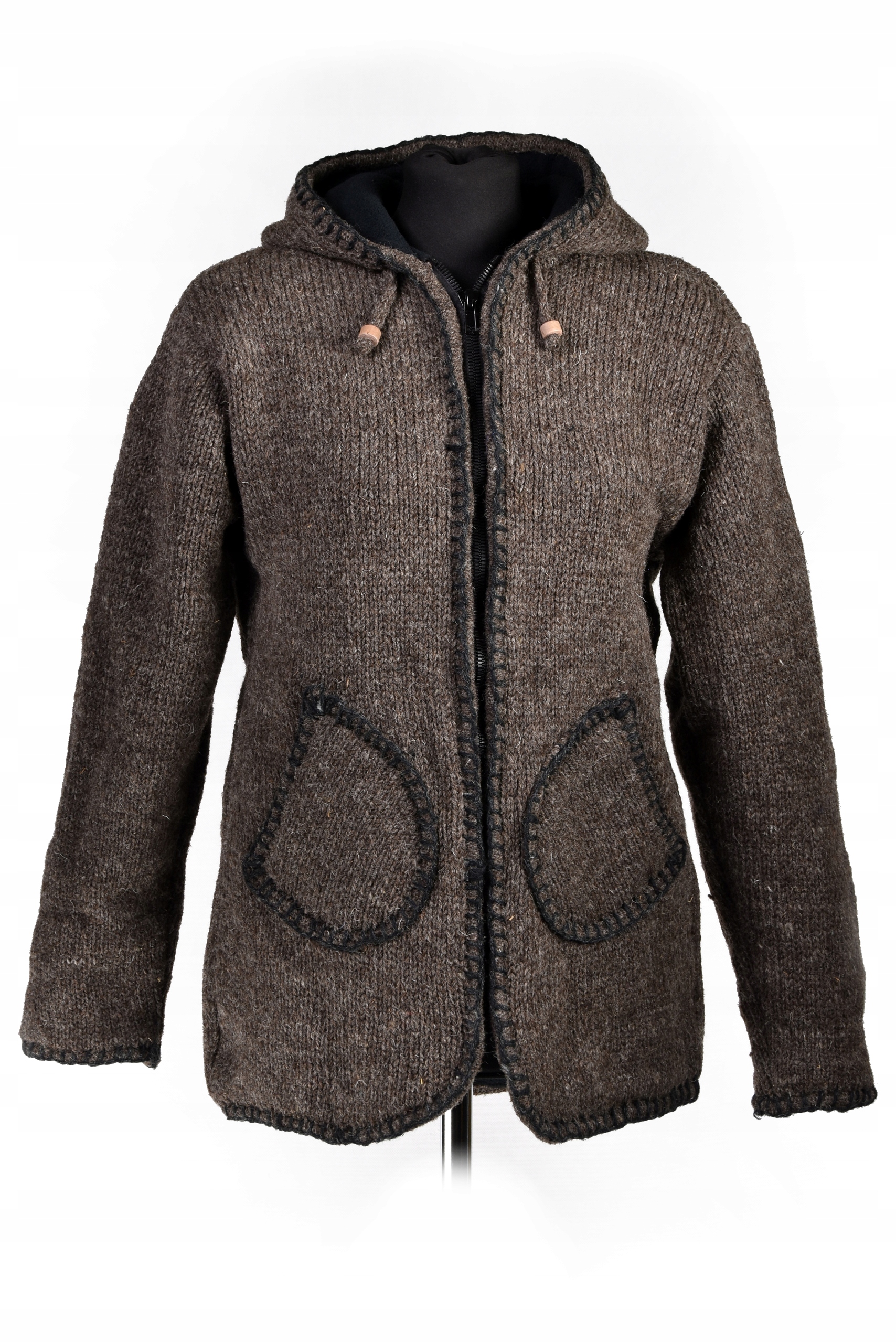 Vlněný Svetr s fleecem ve stylu Etno vikingská Bunda