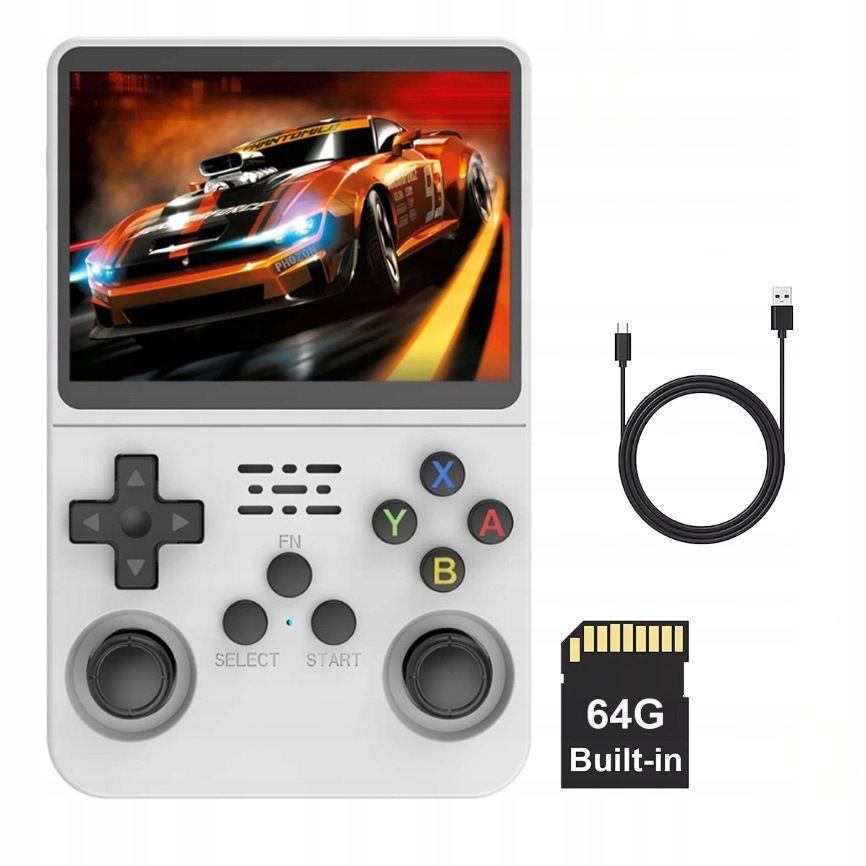 Přenosná Herní Konzole Retro S 20000 Hrami Linux 64GB Gameboy Bílá