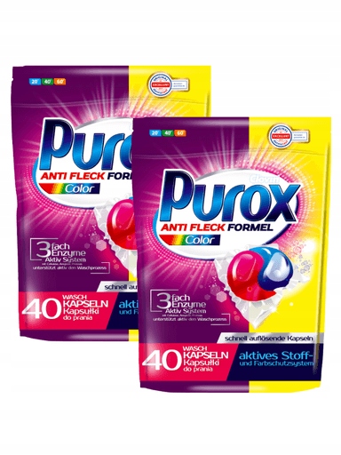 Purox Color Kapsle na praní barevných tkanin 2 x 40 Kusů