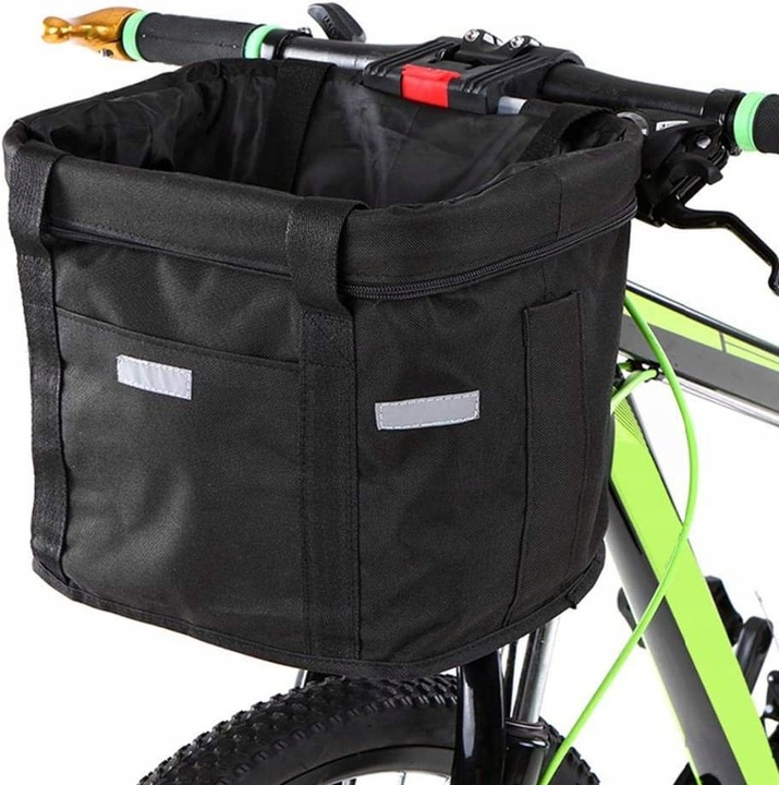 KOSZ KOSZYK ROWEROWY NA KIEROWNICĘ ROWERU METALOWY DUŻY SKŁADANY TORBA 10L