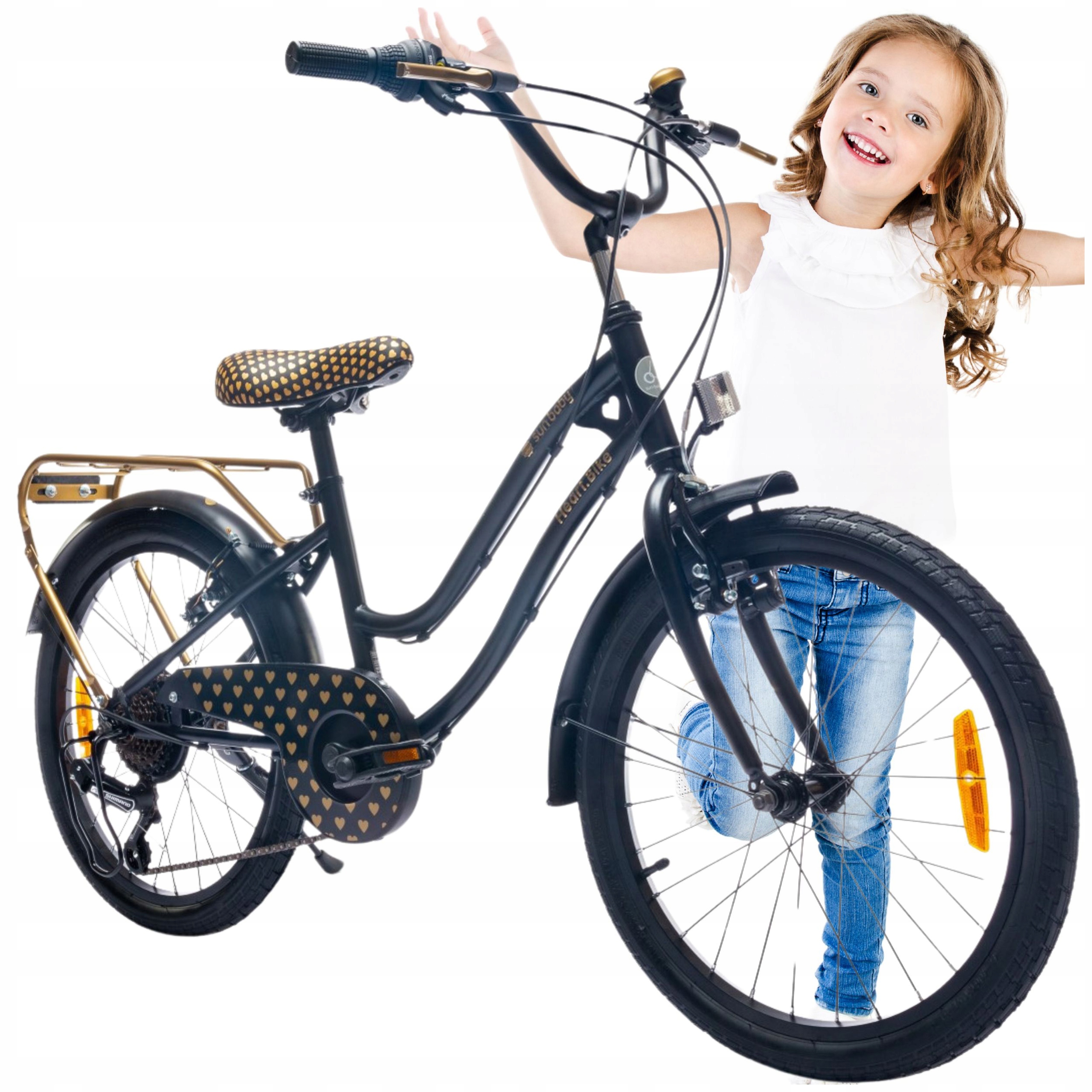 Rower dla dziewczynki 20 cali rowerek dziecięcy 6-10 lat 6 biegów bagażnik