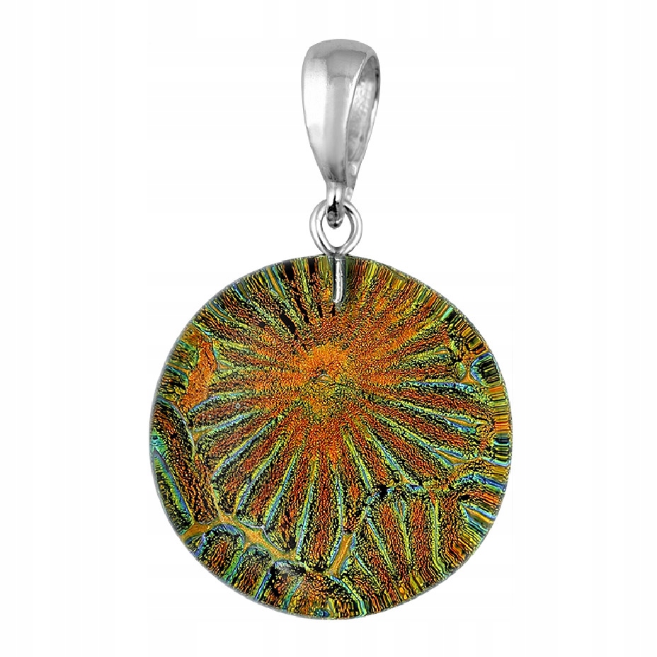 Dámský přívěsek Harf oranžový sklo murano kolečko