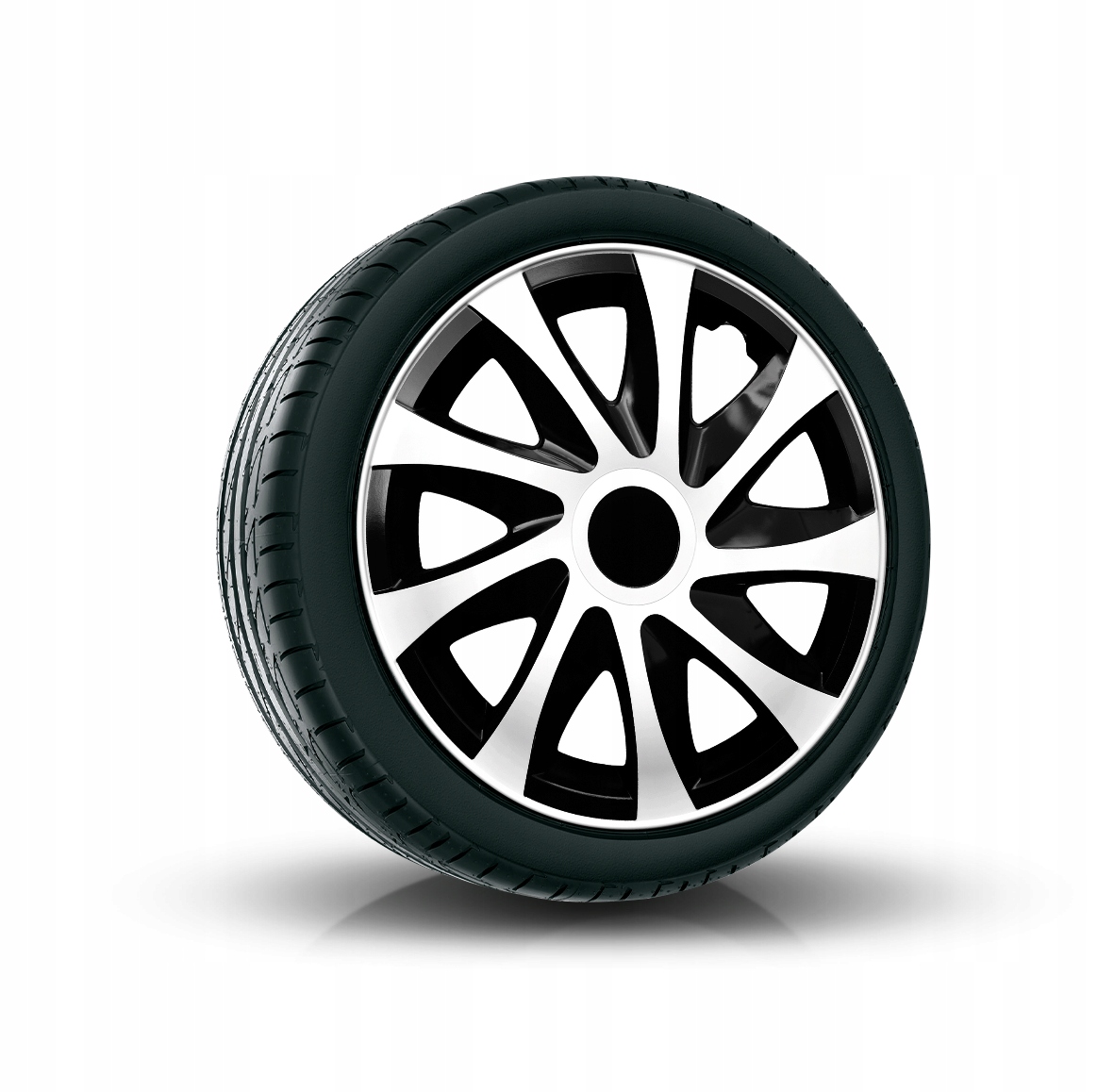 KOŁPAKI 15 cali DRACO BIAŁO CZARNE 4x SZTUKI Emblemat marki brak