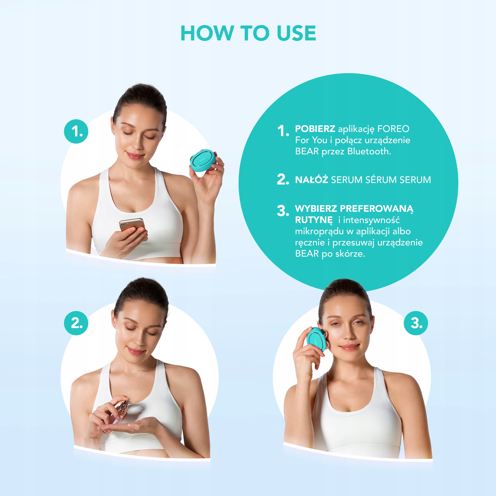 FOREO BEAR Mint Urządzenie do modelowania twarzy Model Bear