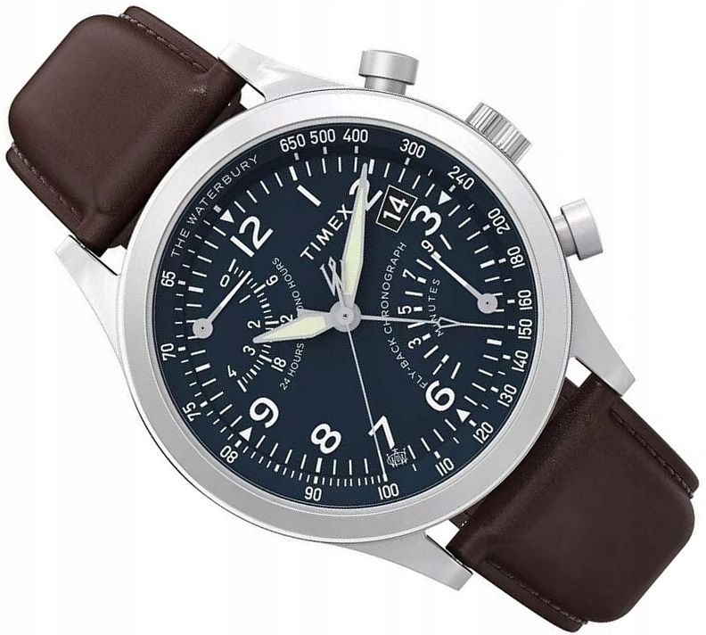 Pánské Hodinky Timex TW2W47900 Waterbury Traditional Fly Chrono Blue 43 mm