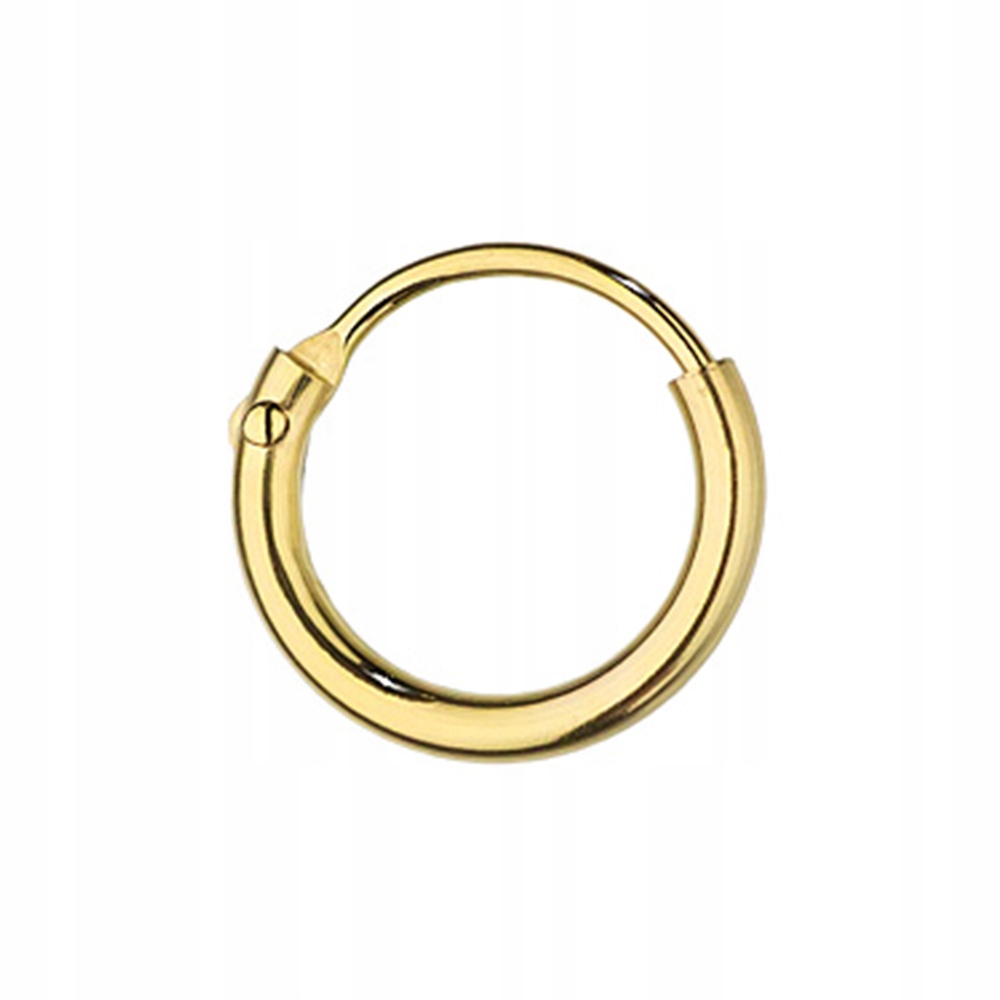 Złoty Kolczyk Kółko Koło 9mm 585 Usta Brwi Nos Ucho