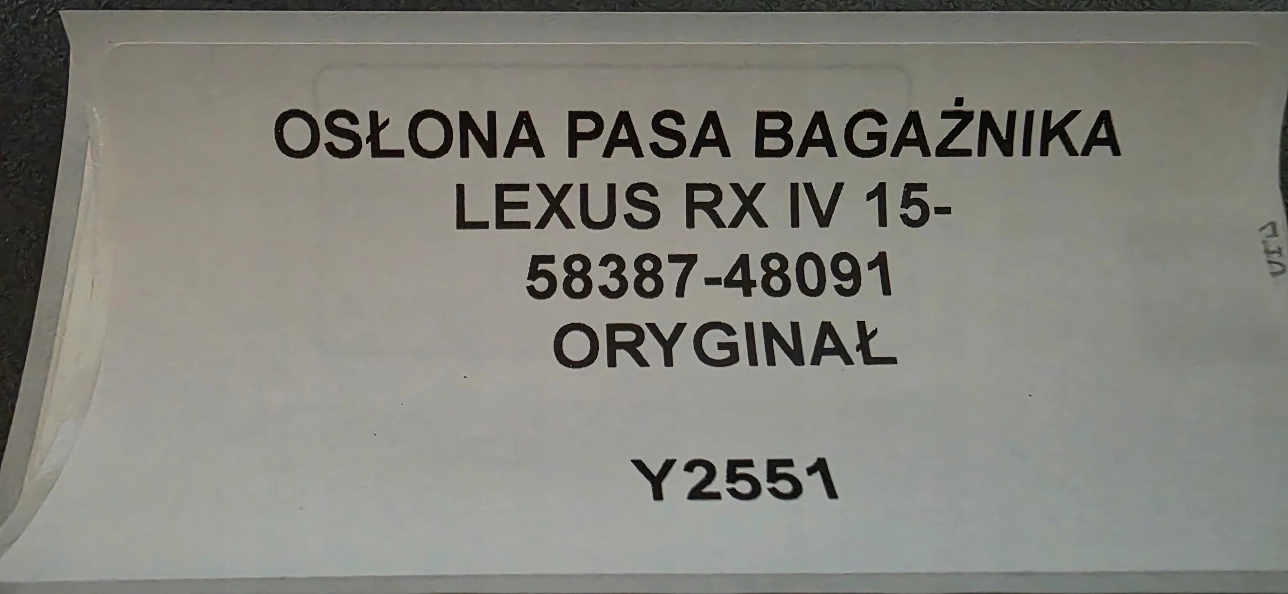 cover supports boot LEXUS RX IV 15- original 58387-48091