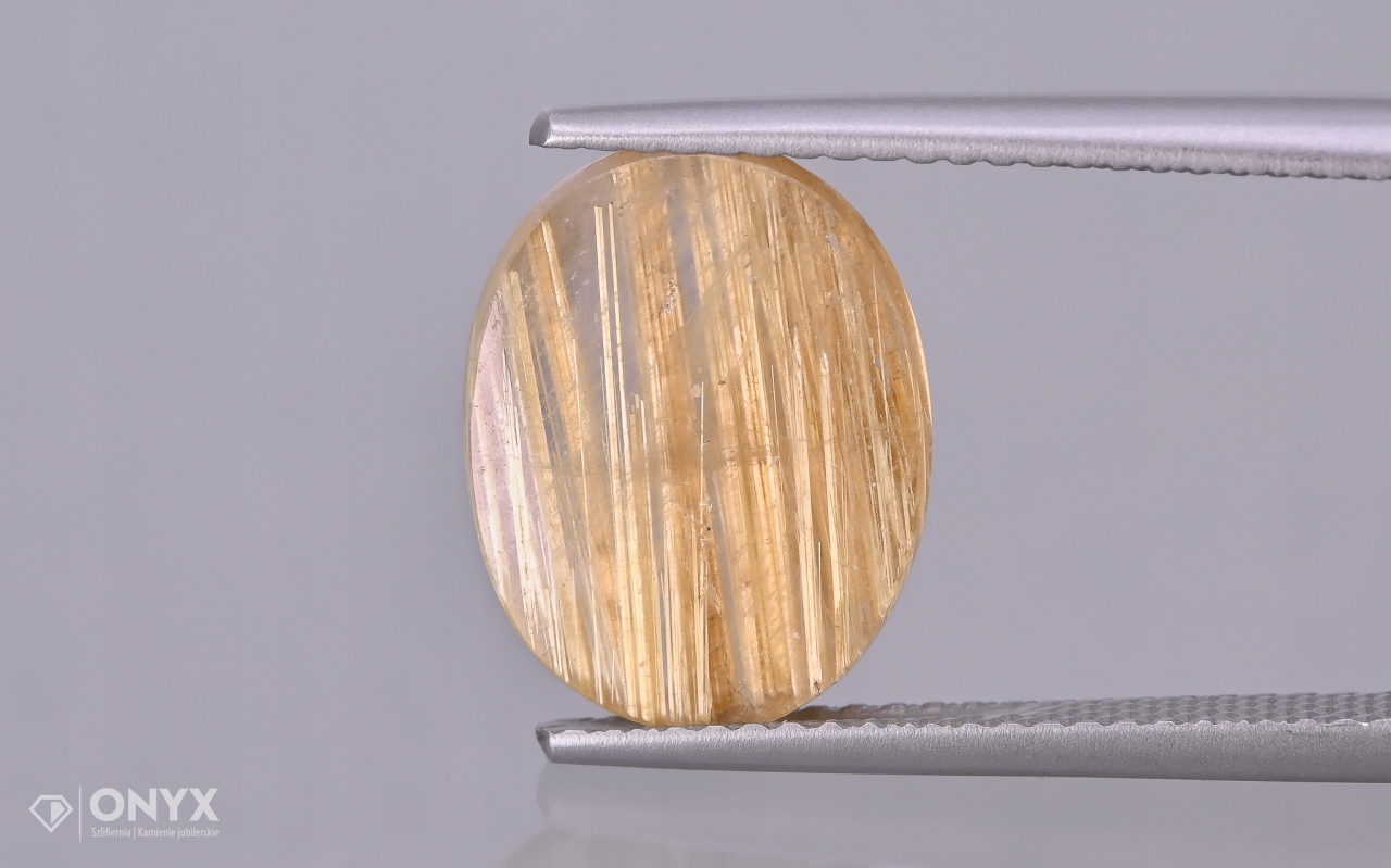 Křemen s rutilem mělký ovál 13x10 mm