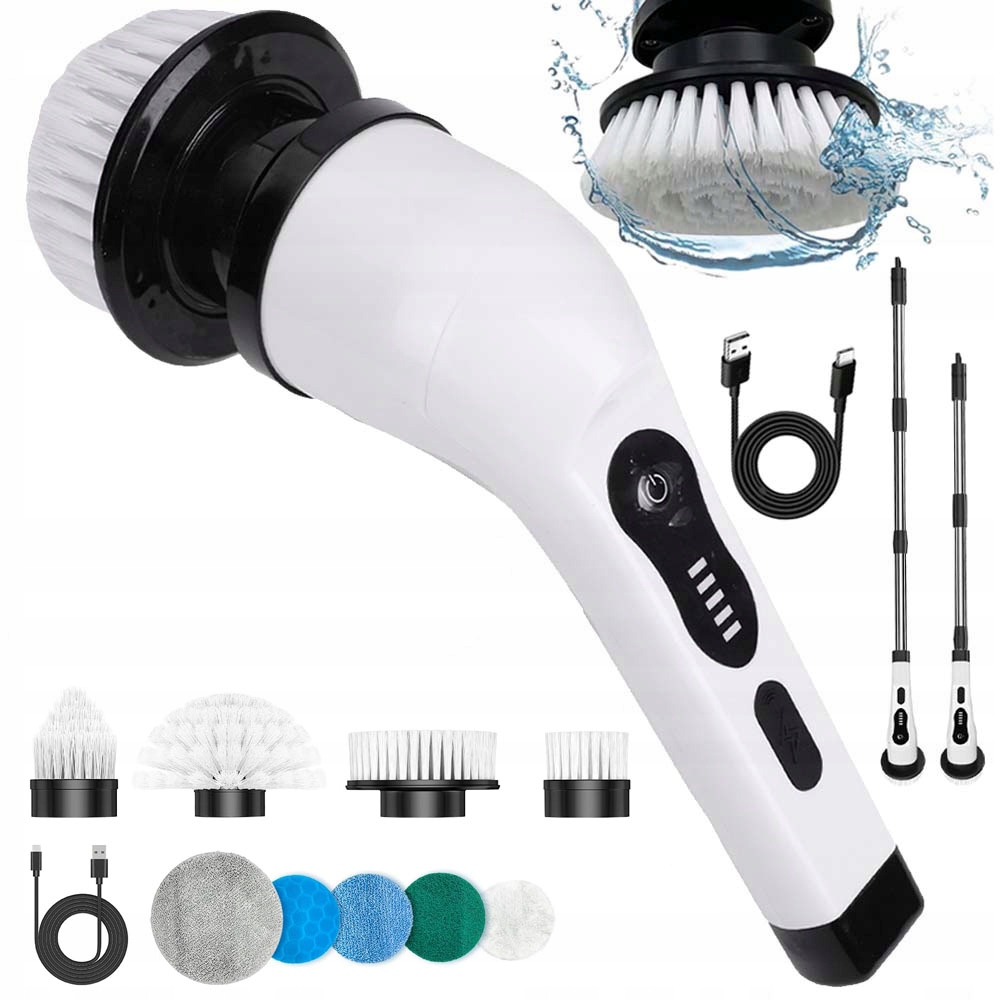 Levně 9V1 Elektrický Rotační Kartáč Na Čištění A Drhnutí S Usb-c