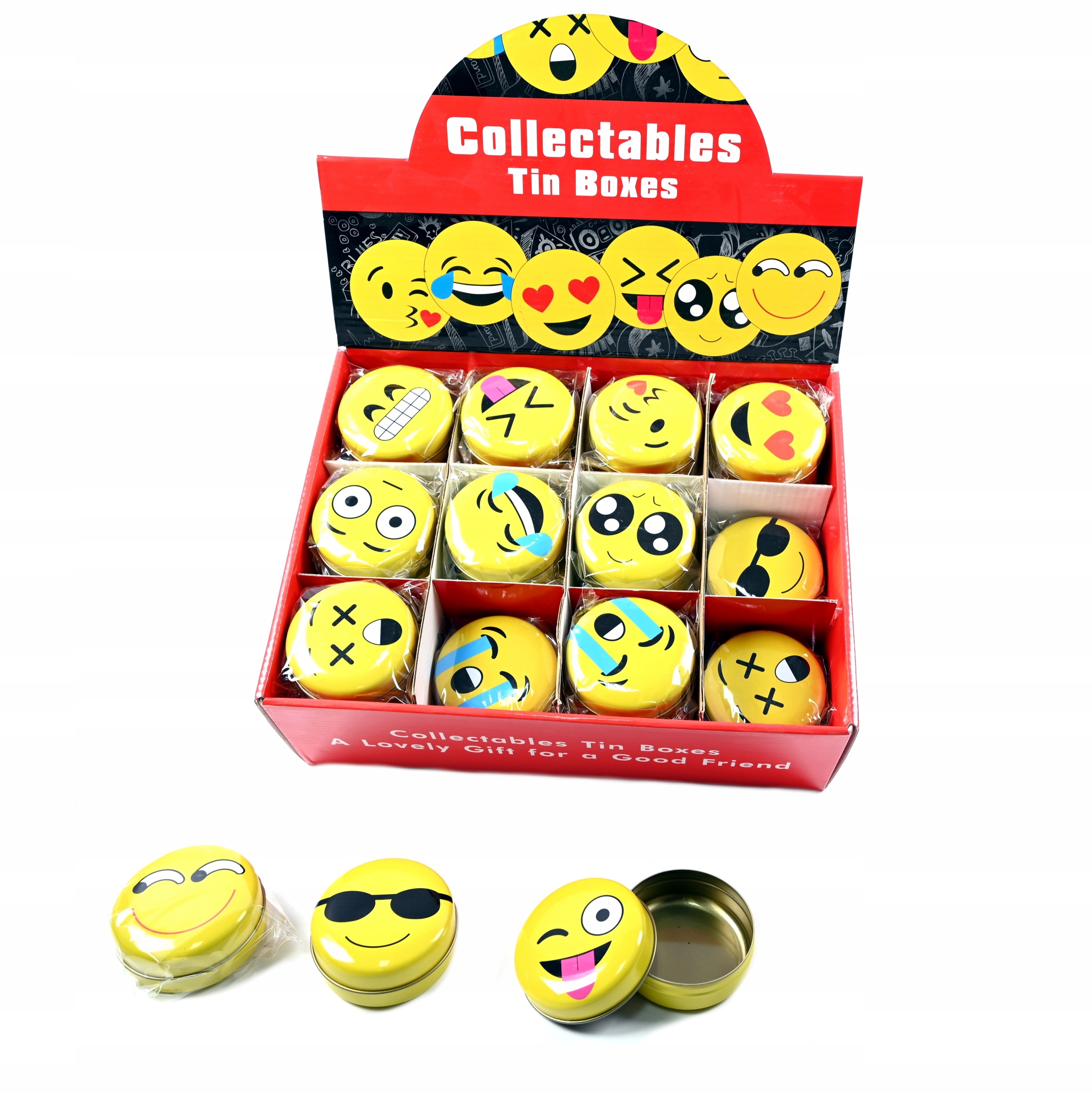 Mini Pudełko Metalowe Puszka Emoji Zestaw 36SZT