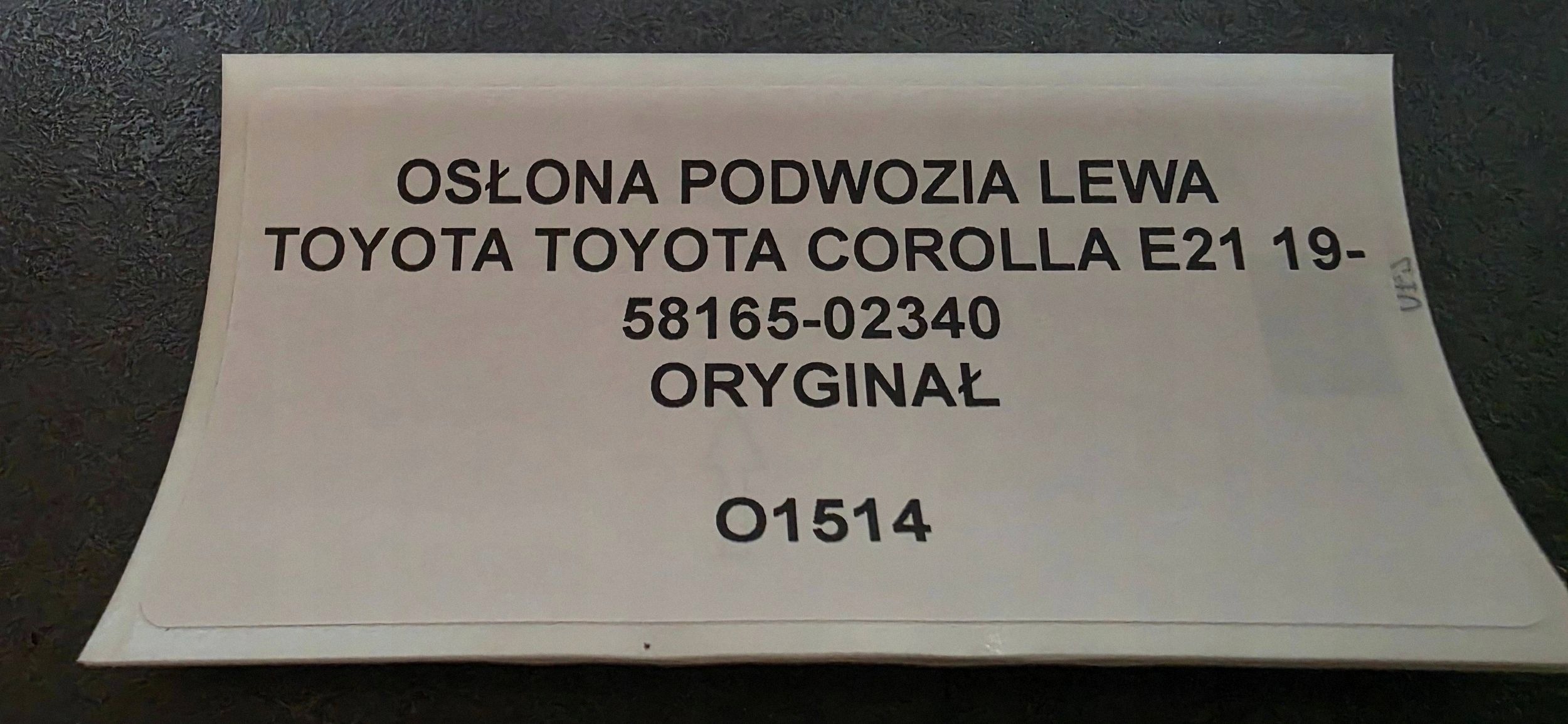 cover chassis side left side Toyota Corolla E210 E21 5816502340