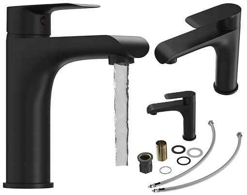 Jednopáková umyvadlová baterie černá vysoká koupelnová baterie Vito