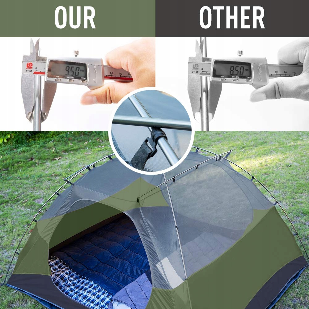 FORCEATT Namiot 4 Osobowy Wodoodporny Lekki Na Camping Trekking Outdoor — miniatura 4