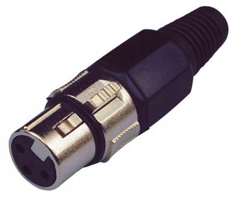 

Wtyczka Złącze żeńskie 3-pin, metalowe Xlr-f