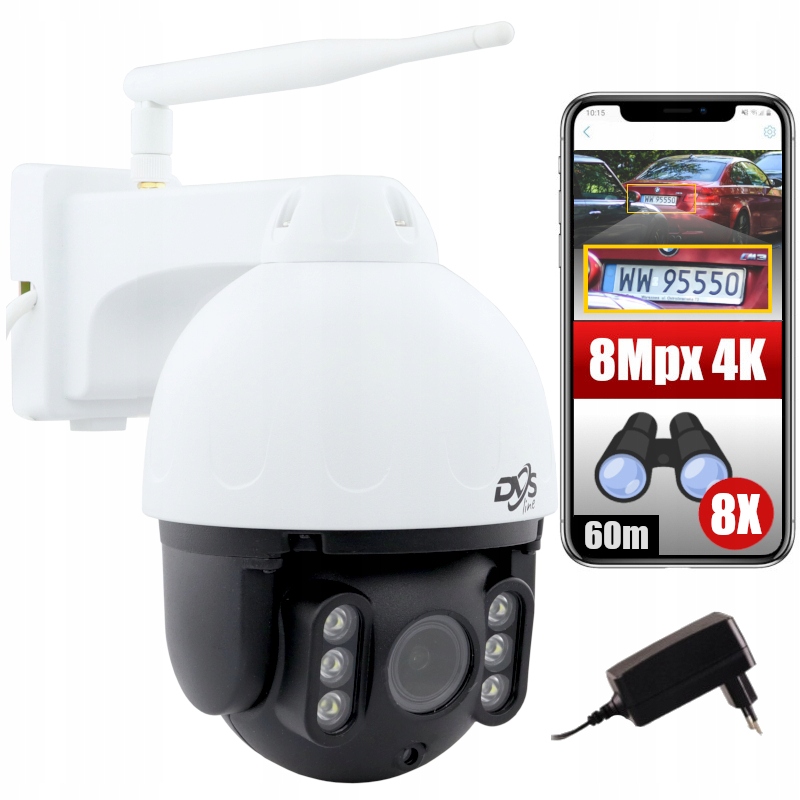 Vonkajšia Wifi Kamera Otočná Ip Zoom X8 8mpx 4K